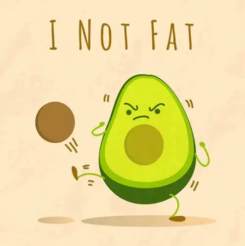 可爱生气的牛油果矢量素材