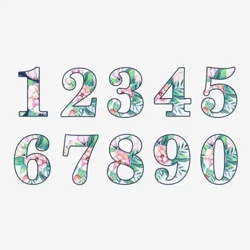 手绘花朵阿拉伯数字艺术字字体下载_艺术字图片素材下载-字魂网