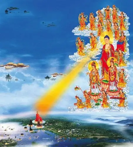 任何众生,只要发愿求生西方极乐世界,阿弥陀佛就会加持他,接引