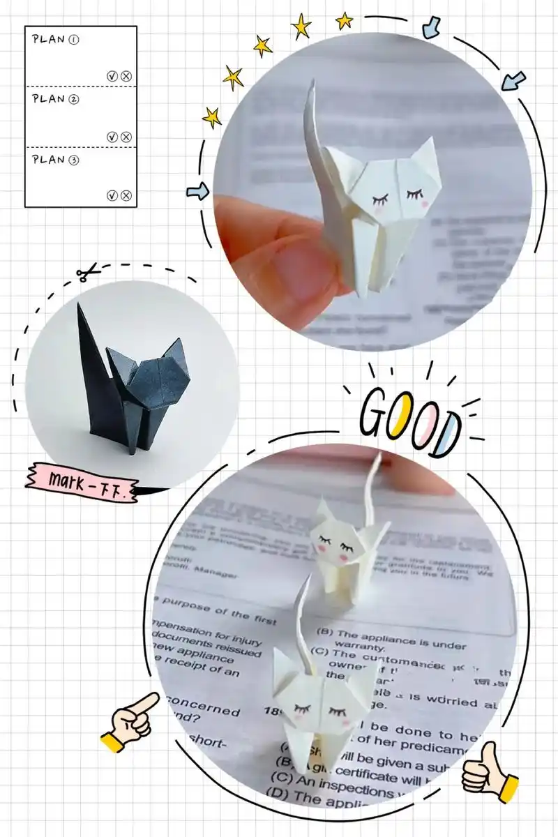 可爱又简单的小猫咪.快艾特你闺蜜来折这个可爱的小猫咪#手工d - 抖音