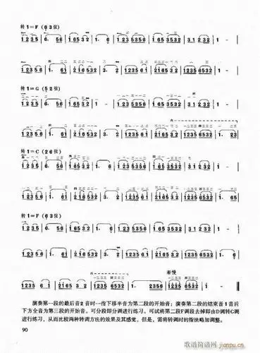二胡快速入门通用教程81-100 歌谱简谱网