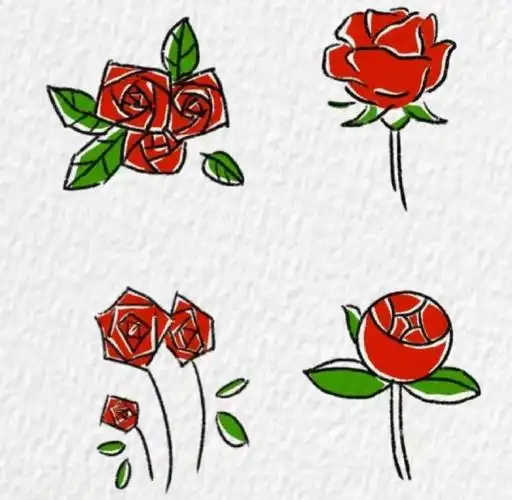 玫瑰花简笔画#情人节快乐
