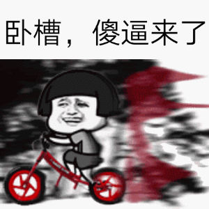 卧槽,傻逼来了(蘑菇头骑车)_卧槽_傻逼_蘑菇头表情