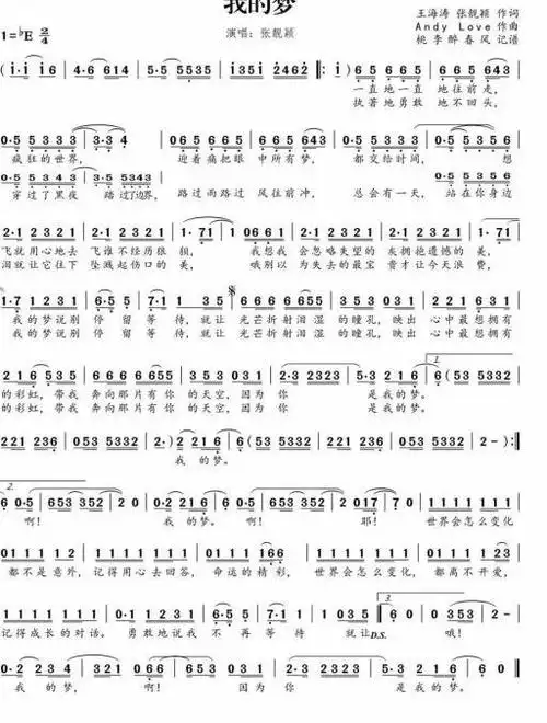 dream it possible中文版曲谱