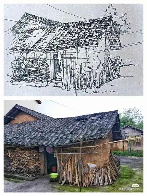 速写写生  ##风景速写  #风景写生素材来源@薯片