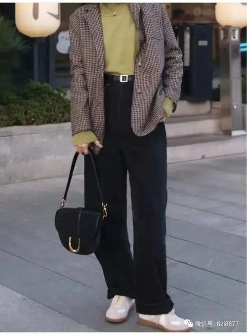 千鸟格西装外套怎么搭配好看