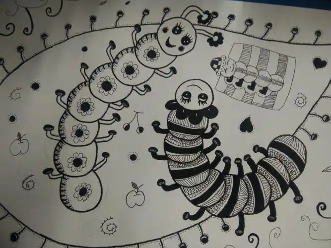 毛毛虫线描画