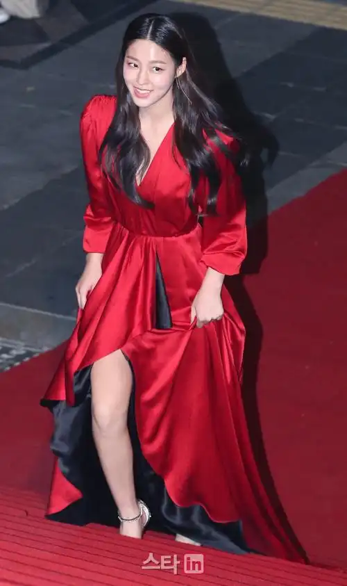 组图:aoa金雪炫亮相大钟奖红毯 红裙配淡妆别具风情