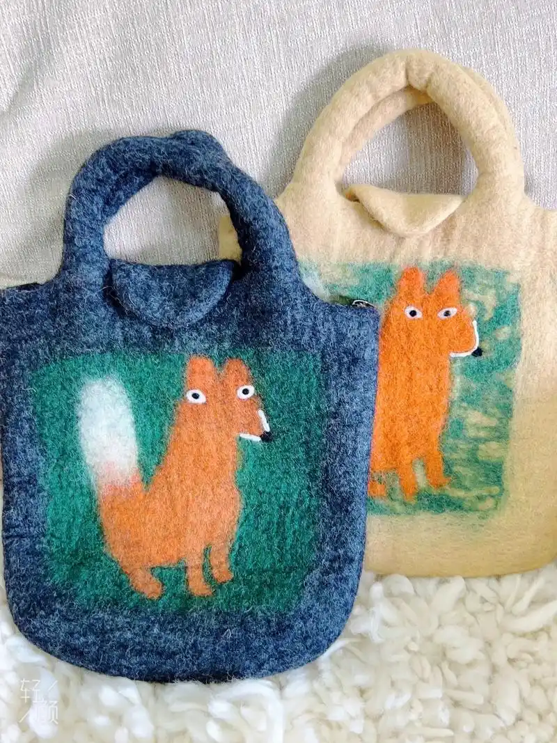 可可爱爱的尼泊尔手工羊毛毡包包