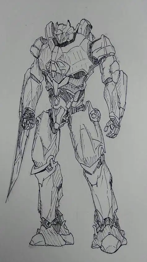 环太平洋怎么画机甲简笔画