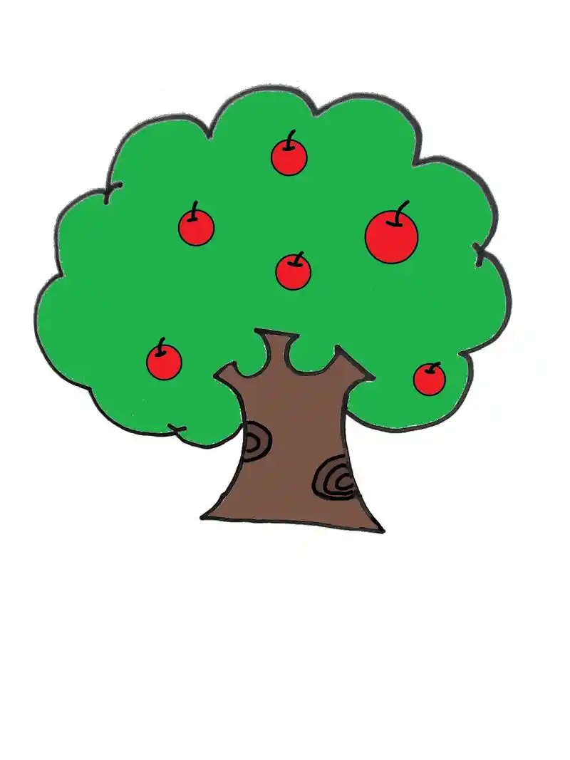 丰收的苹果树#简笔画 #画画 #跟着抖音学画画 #亲子简笔画 - 抖音