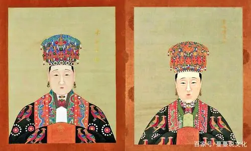 孝定皇后与孝端显皇后画像台北故宫藏