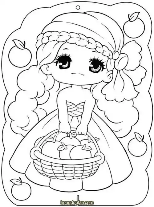 a4可打印,a4打印,假期,假期生活,公主,公主涂色,公主简笔画,图色,填色