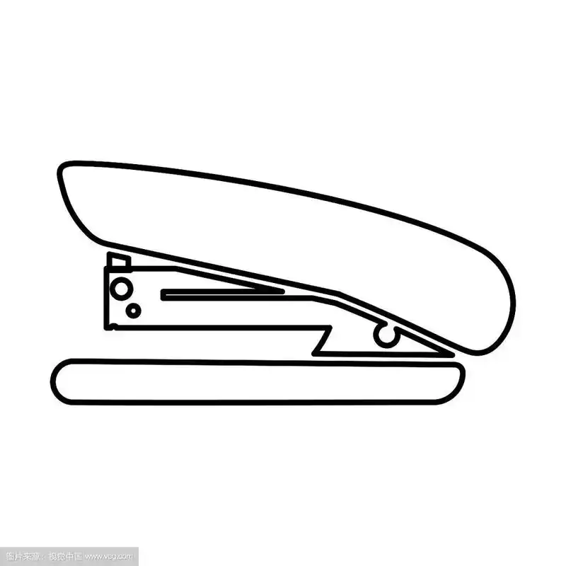 订书机黑色彩色图标.