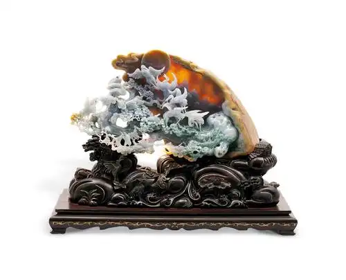 1577天然翡翠十八学士摆件