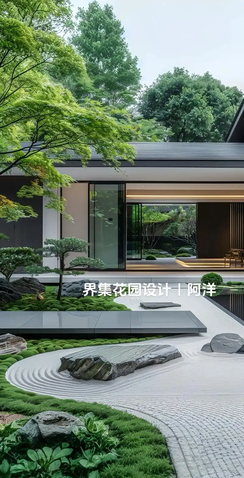 禅意庭院设计,融合自然元素与简约美学,创造宁静,和谐的空间,感受禅意