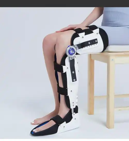 可调膝踝足固定支具代替石膏膝关节大腿小腿股骨骨折腿外翻矫正器 无