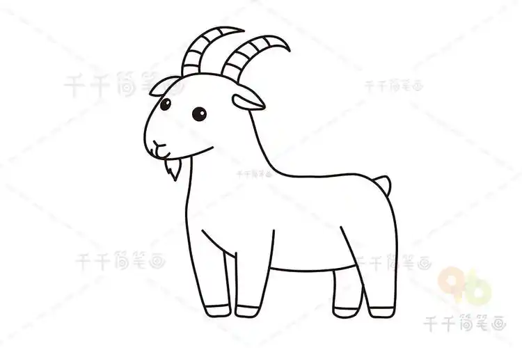 幼儿中班山羊涂色画模板图片_涂色画
