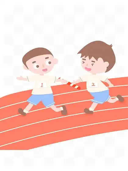 矢量简约 i>风 /i> i>格 /i>传承校园文化体育 i>美 /i>学生接力跑