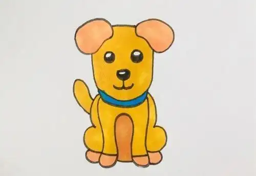 动物简笔画,小狗简笔画,彩色简笔画,简单简笔画,简笔画图片