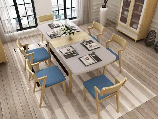 3d效果图【北欧原木餐桌椅】_william无声笛-站酷zcool