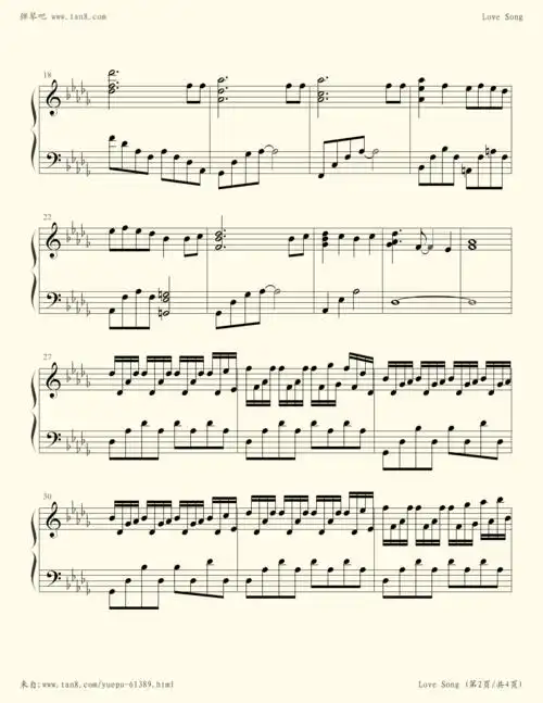 钢琴谱lovesong