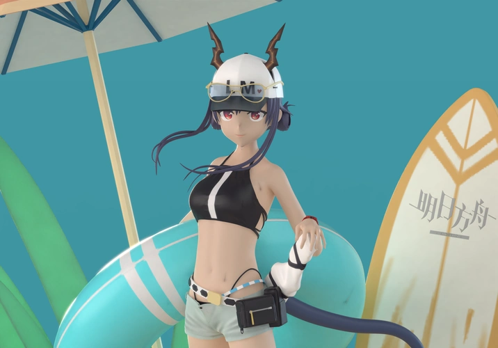 明日方舟泳装陈sir女游客c
