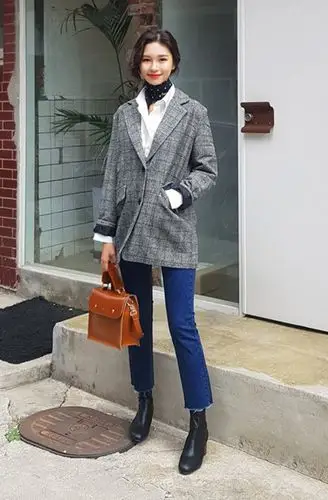 韩国女士小西装穿搭超美女装小西装搭配技巧在这