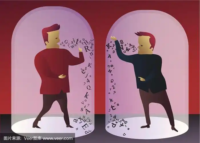 沟通障碍:两个男人无法理解对方