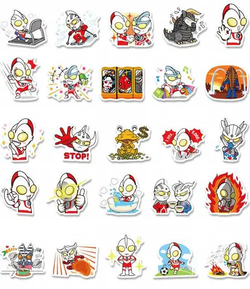 50张卡通奥特曼儿童贴纸怪兽幼儿园奖励宝宝男孩防水贴画粘贴玩具50张