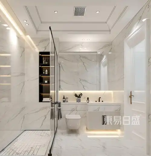 >首页>装修案例>名流花园-230㎡-现代轻奢风装修设计案例>更多卫生间