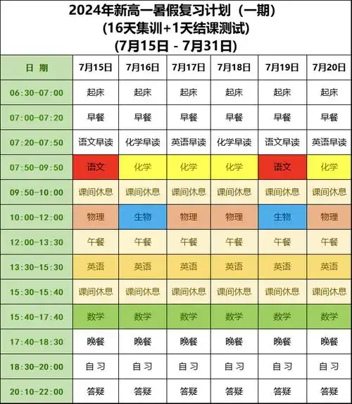 价格明细及课程安排公示