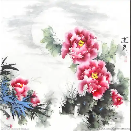 仇建民国画牡丹图片