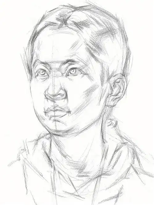 素描干货人物头像34女青年