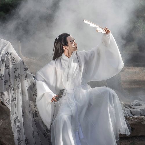 明制汉服男圆领袍款春夏季仙气古装交领大袖衫侠客中国风 灰色 s 165