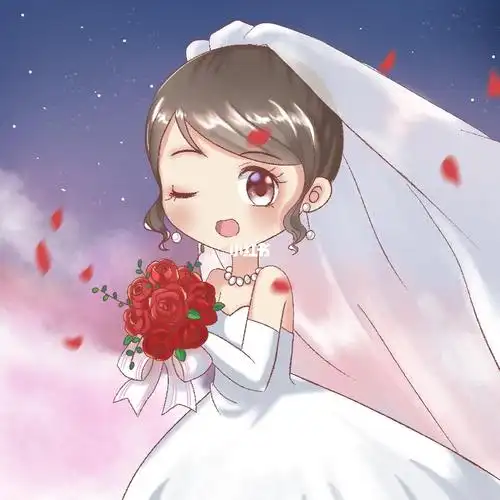 q版漫画头像婚纱美少女插画练习