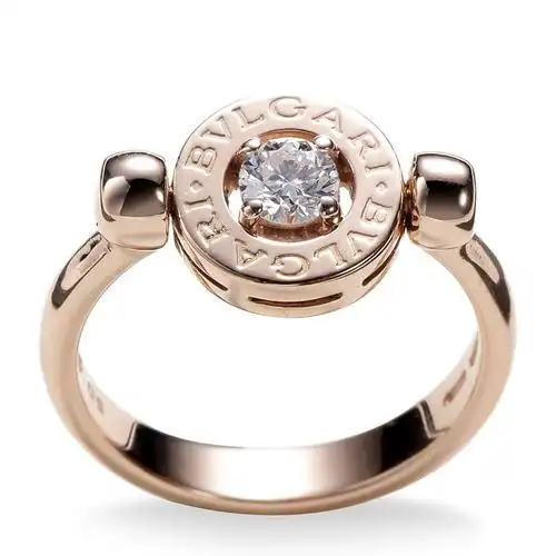 bvlgari(宝格丽) bvlgaribvlgari系列18k玫瑰金镶钻翻转戒指50