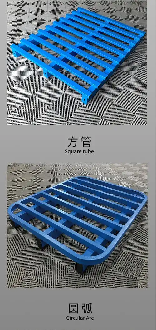 适用圆形铁制重型仓储工厂物流面粉饲料防潮叉车铁托盘金属垫板钢制