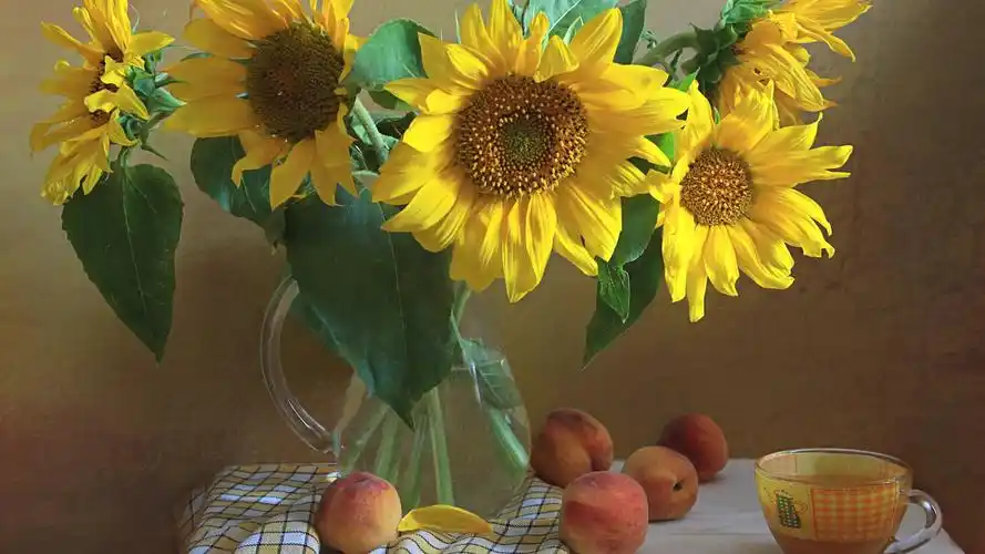 花卉油画精美作品欣赏桌面壁纸图片