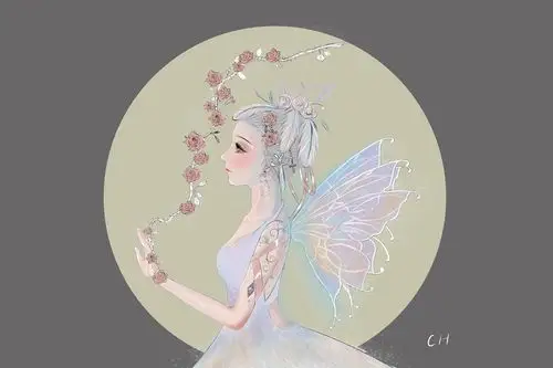 蔷薇 蝴蝶 少女