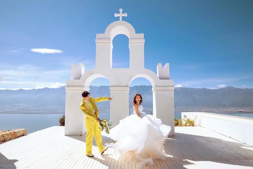 大型外景摄影道具地中海网红背景旅拍时尚创意大型浪漫婚纱基地