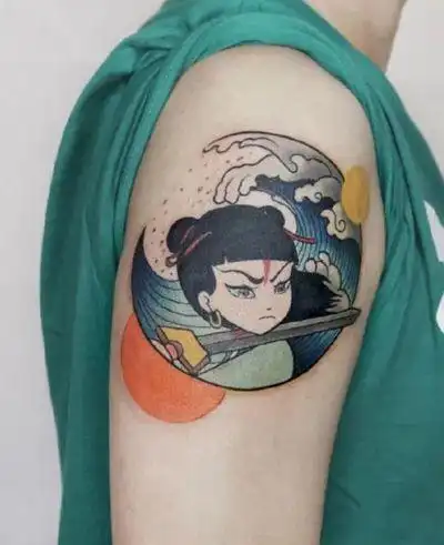 哪吒自刎纹身图案