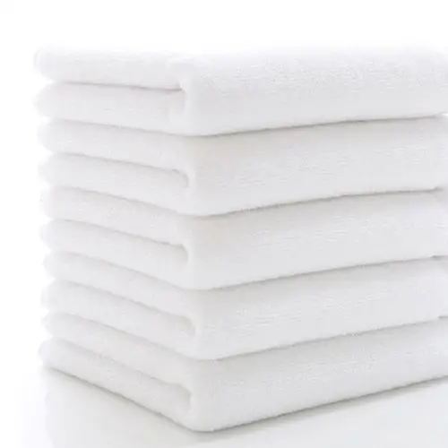 酒店纯白毛巾宾馆加厚洗浴美容院足浴纯棉吸水洗脸面巾可绣字特价