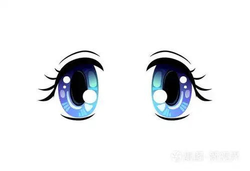 明亮的眼睛,蓝色的,美丽的眼睛,光线反射,漫画
