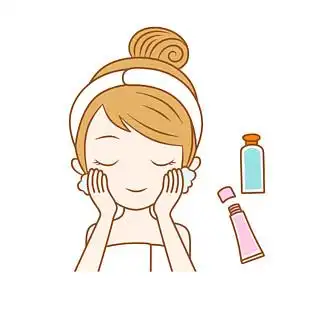 手绘插画 i>美 /i> i>容 /i>护肤可爱女孩洗脸png