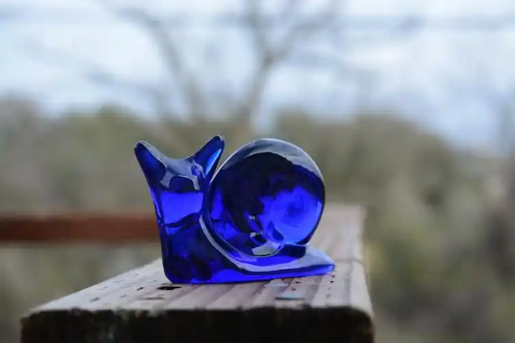 蓝色,玻璃,蜗牛,图