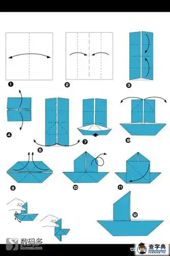 手工制作 折纸手工 幼儿手工折纸:船 - 儿童手工折纸 浏览:1246 2015