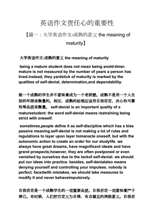 责任作文之英语作文责任心的重要性.docx 19页