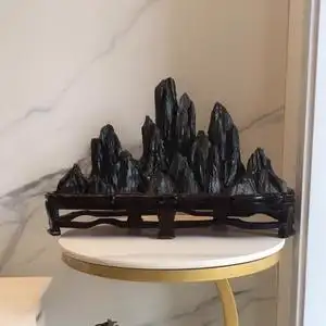 精工灵璧石奇石摆件居家桌面玄关商铺送礼领导办公室新中式靠山石