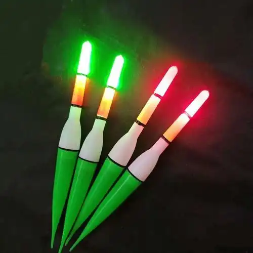 侠聚夜光漂电子漂超亮日夜两用醒目加粗浮漂带电池渔具用品塑料两支装